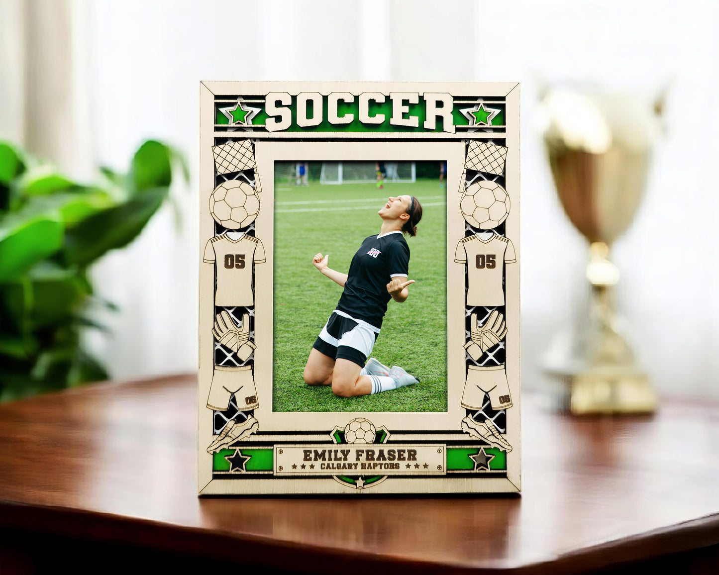 Customizable Baseball & Soccer Icon Frame – Personalized Sports Photo Display