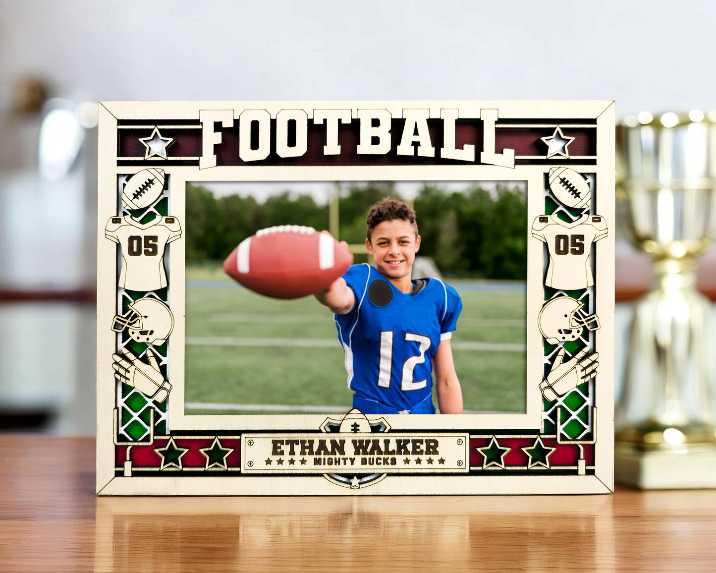 Customizable Football, Baseball & Soccer Icon Frame – Personalized Sports Photo Display
