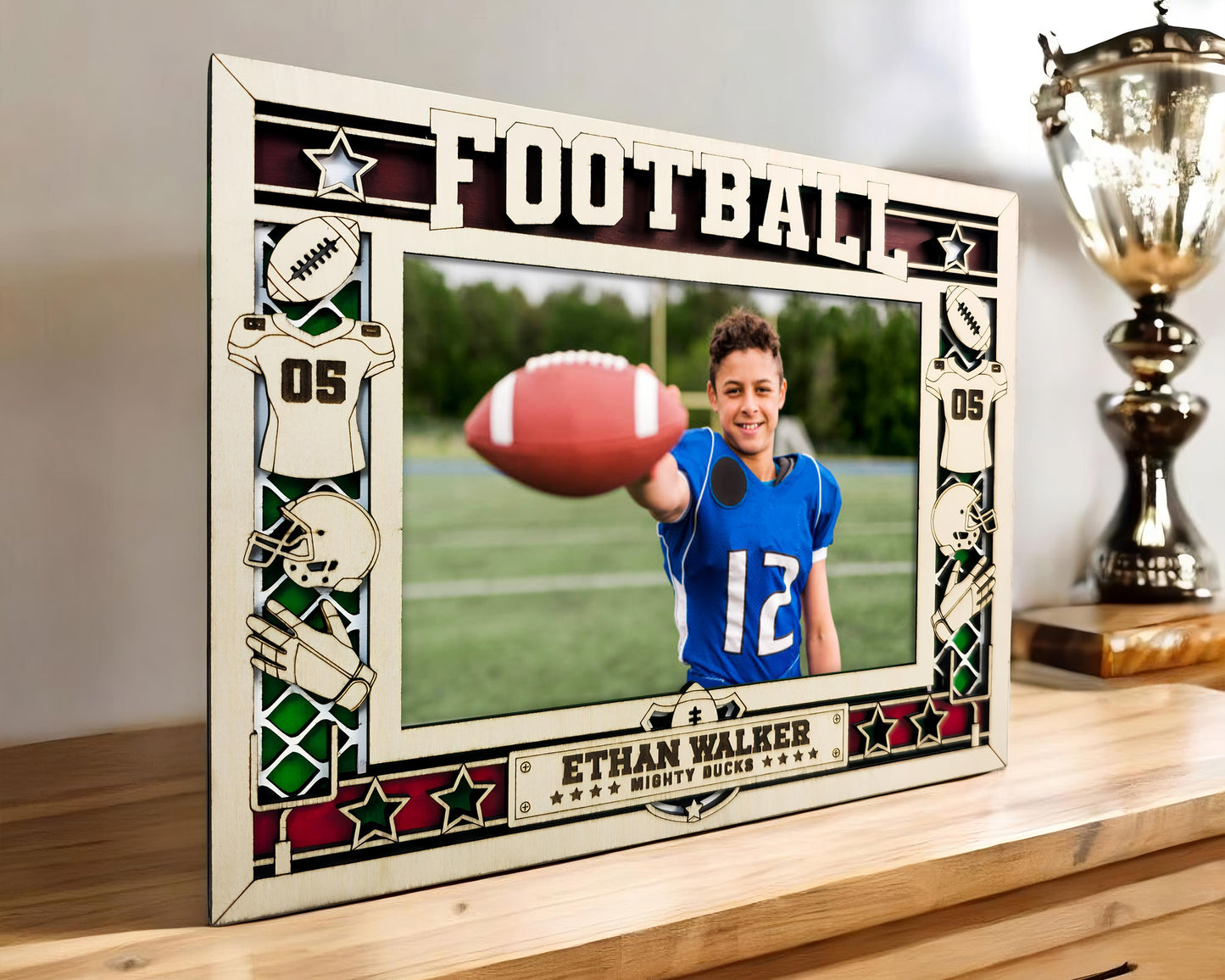Customizable Football, Baseball & Soccer Icon Frame – Personalized Sports Photo Display