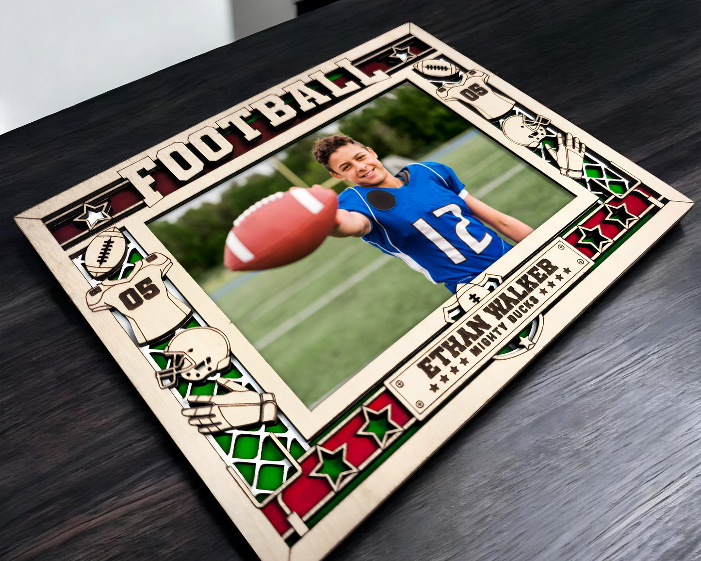 Customizable Football, Baseball & Soccer Icon Frame – Personalized Sports Photo Display