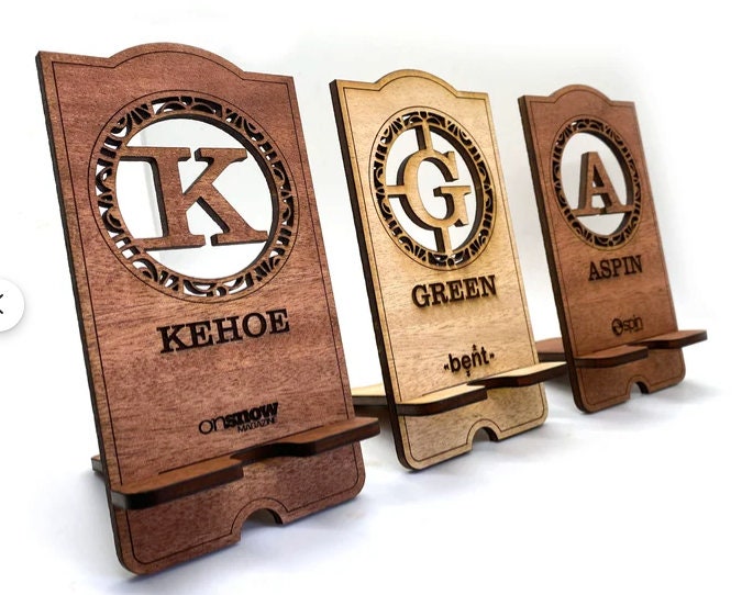 Custom Cell Phone Stands - Wooden