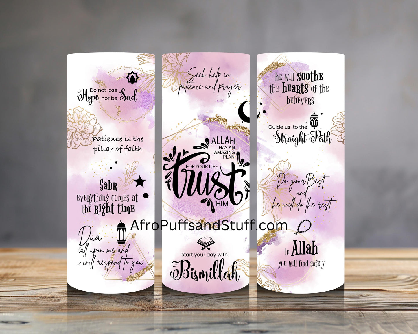 Stay Refreshed with Faith-Inspired Style Islamic-Themed Hot/Cold Tumblers