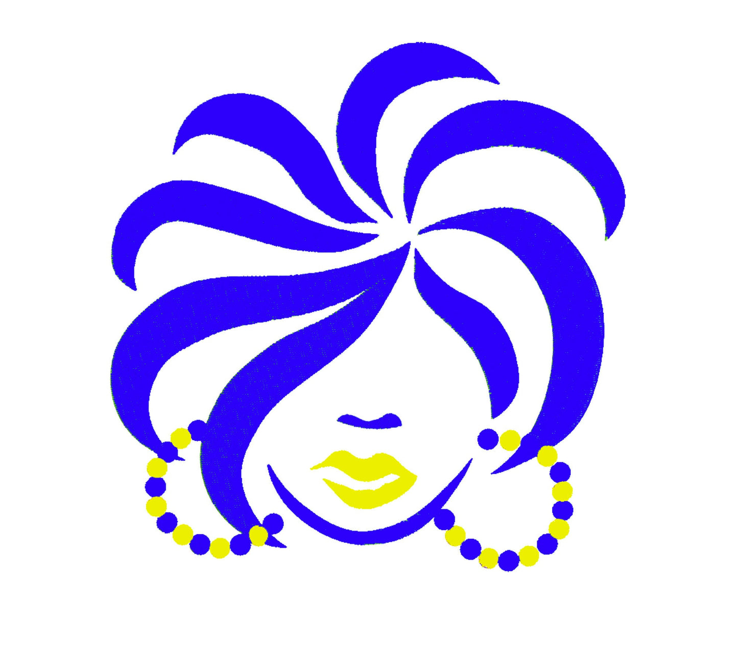 Sorority Colors Hair Lady Embroidered Design T-Shirt | Sweatshirt