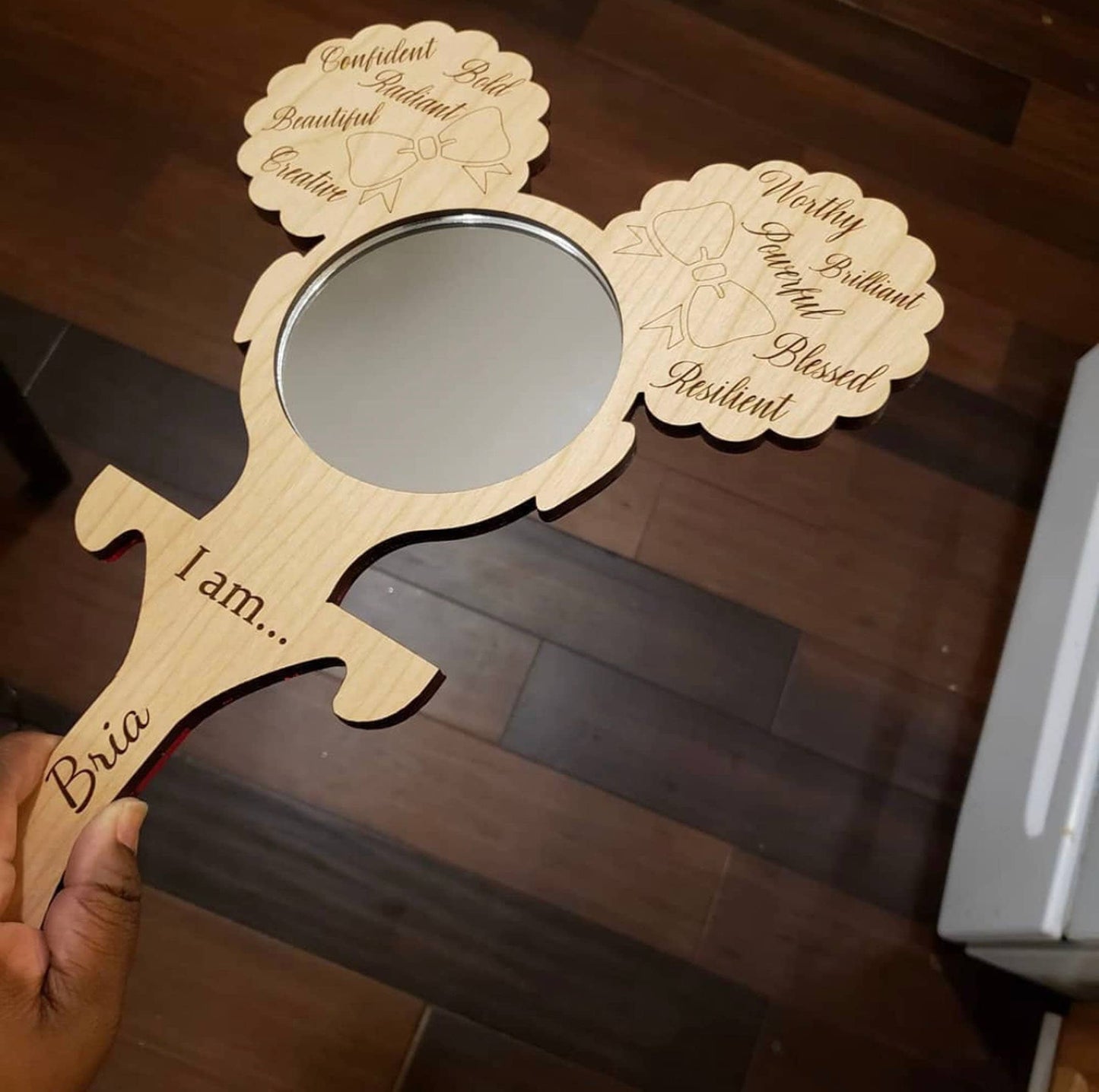 Afro Puff Affirmation Mirror - Personalized