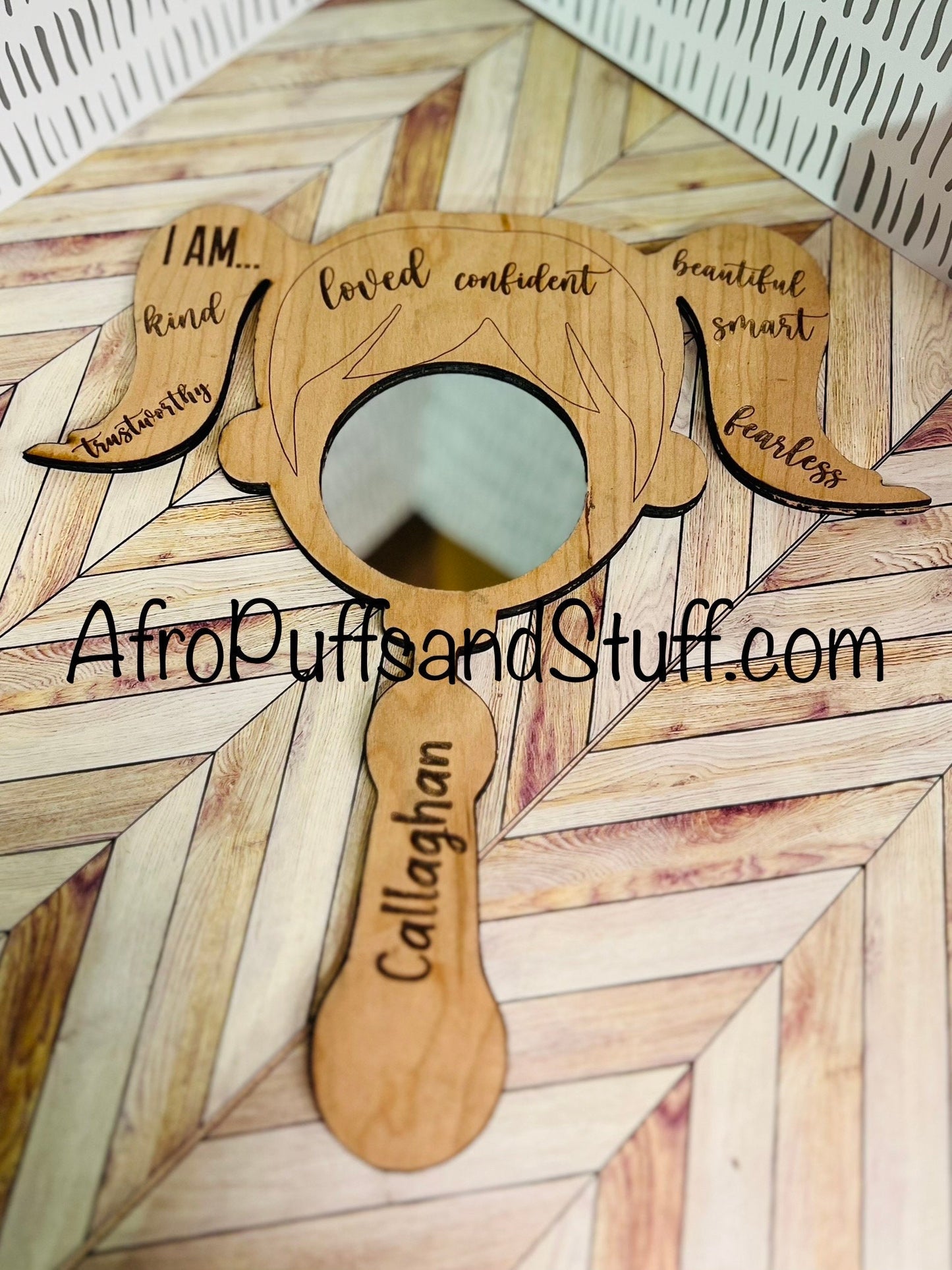 Afro Puff Affirmation Mirror - Personalized