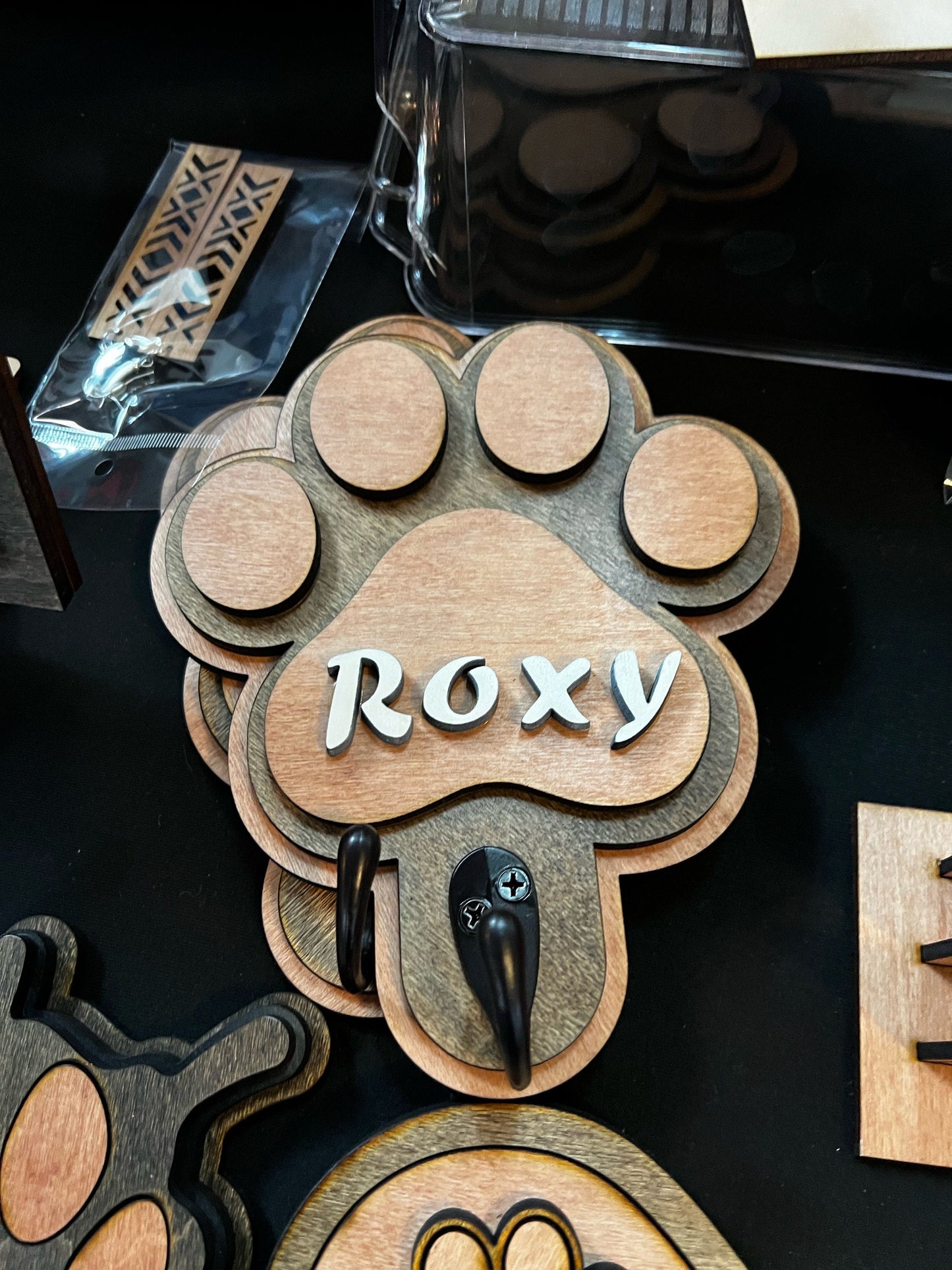 Handcrafted Wooden Leash Holders - Personalize Yours Today