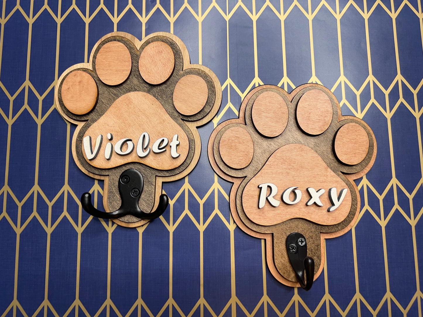 Handcrafted Wooden Leash Holders - Personalize Yours Today
