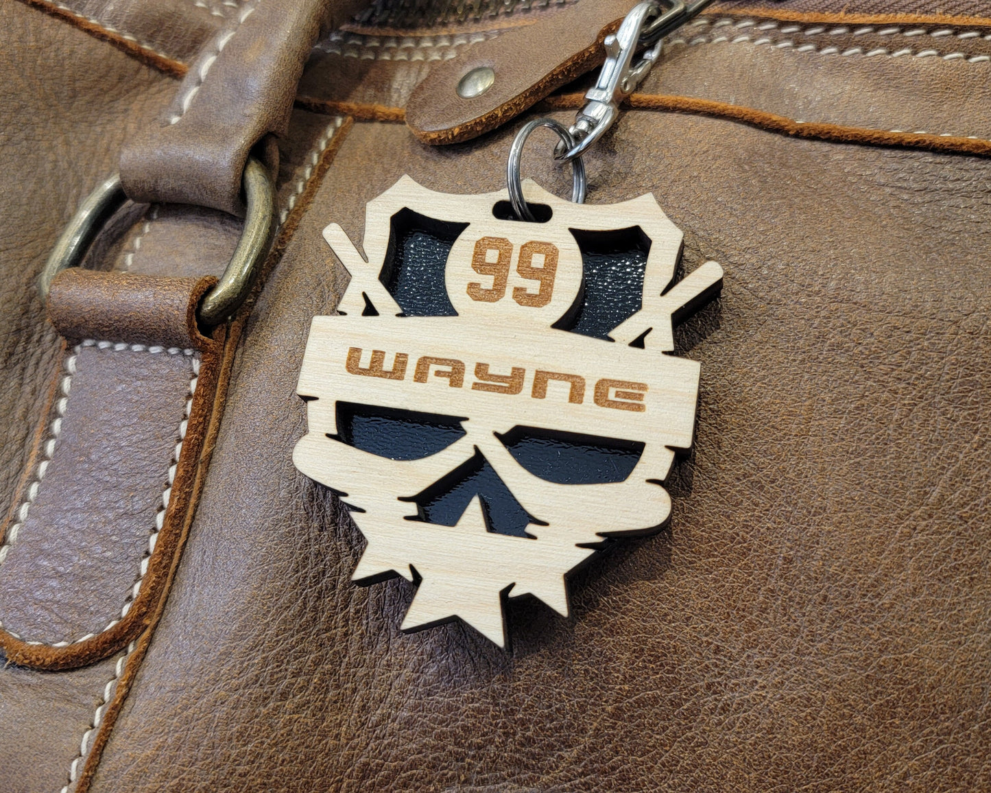 Customizable Sports Wooden Keyrings and Bag Tags
