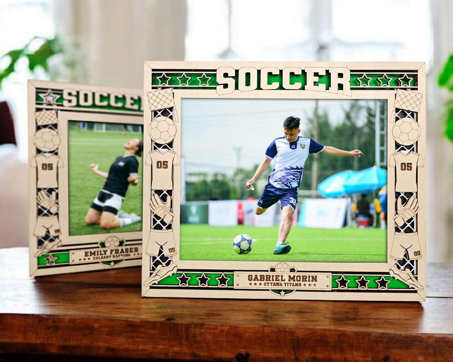 Customizable Baseball & Soccer Icon Frame – Personalized Sports Photo Display