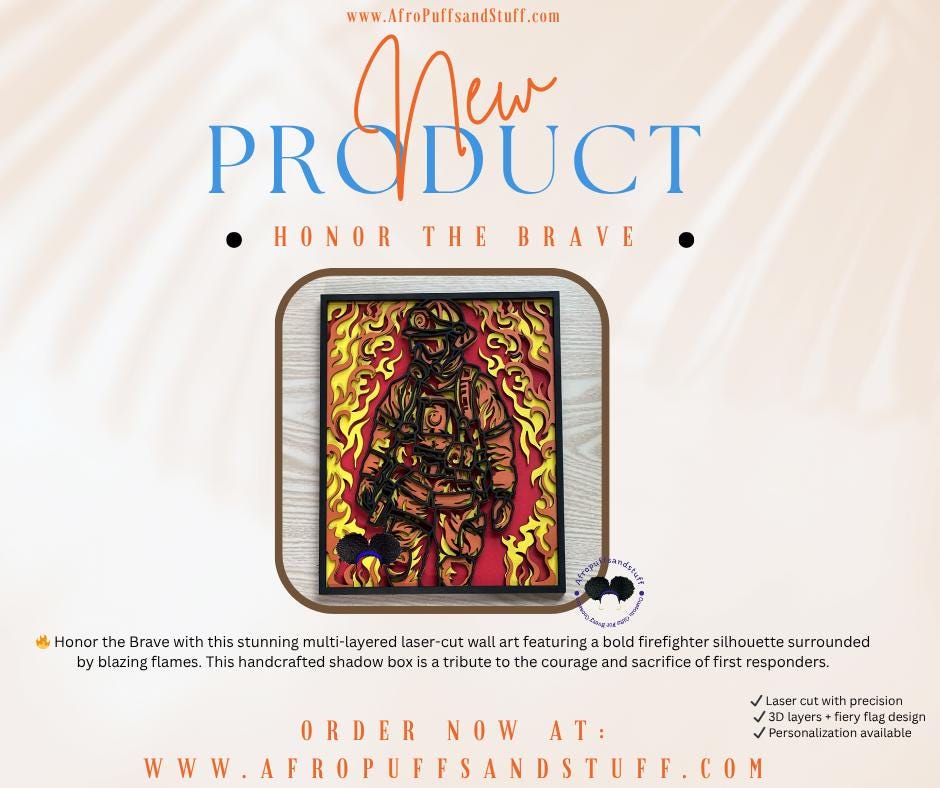 Laser-Cut Firefighter Shadow Box: Multi-Layered Wooden Wall Art