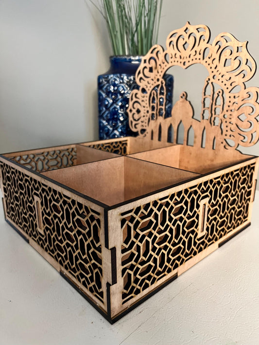 Islamic Serving Box Table Centerpiece | Eid Mubarak | Ramadan Decor