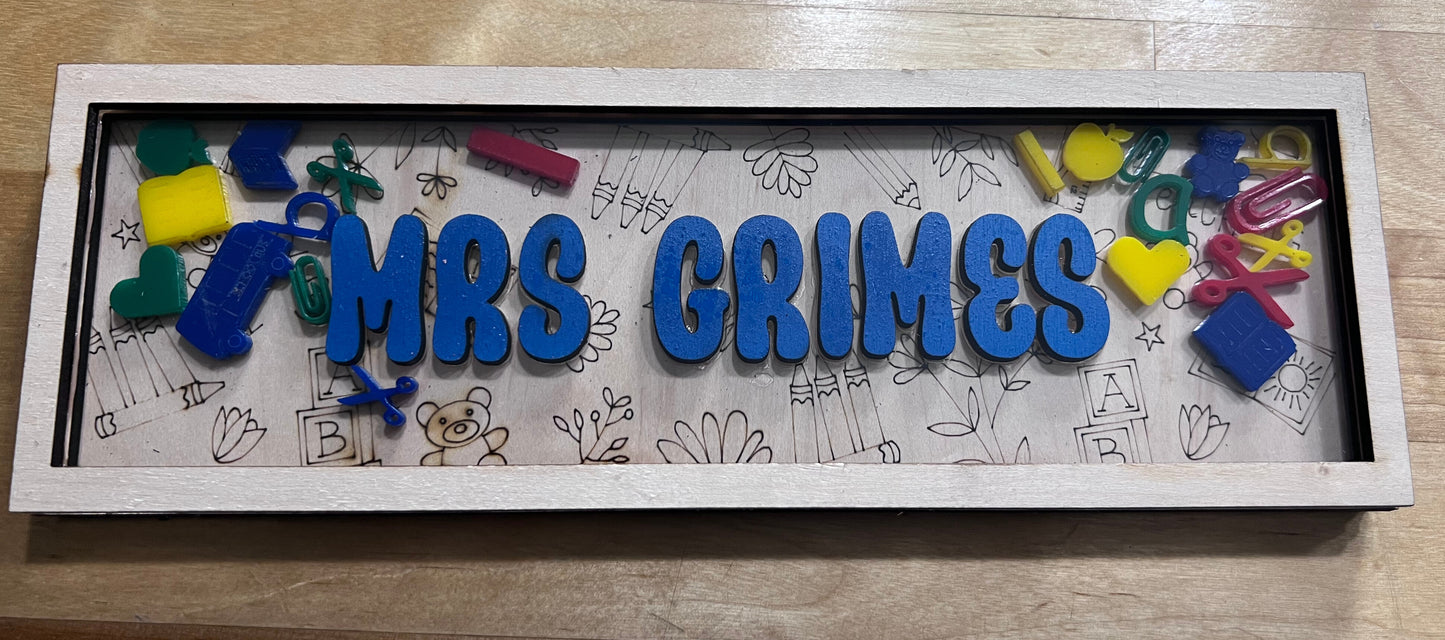 Custom Shaker Desk Name Sign – Choose Profession & Colors | Sorority, School, or Team Theme