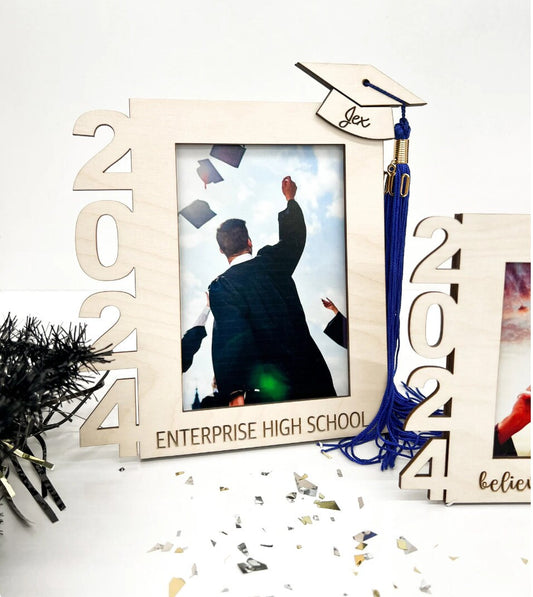 Graduation Tassel Holder Picture Frame | Personalized Graduation Gift | Graduate Photo Frame | Class of 2025- Customizable