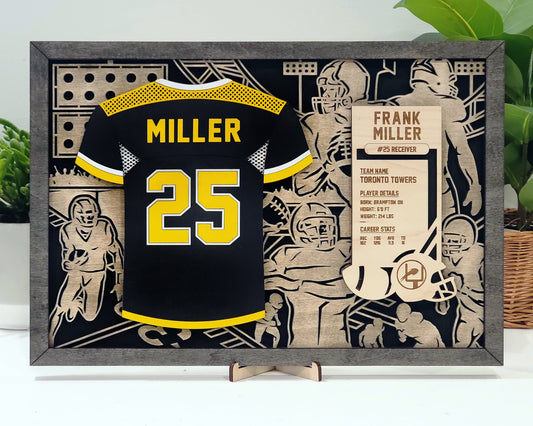 Celebrate Your Sports Journey with Custom Wooden Jersey Plaques & Awards! 🏆