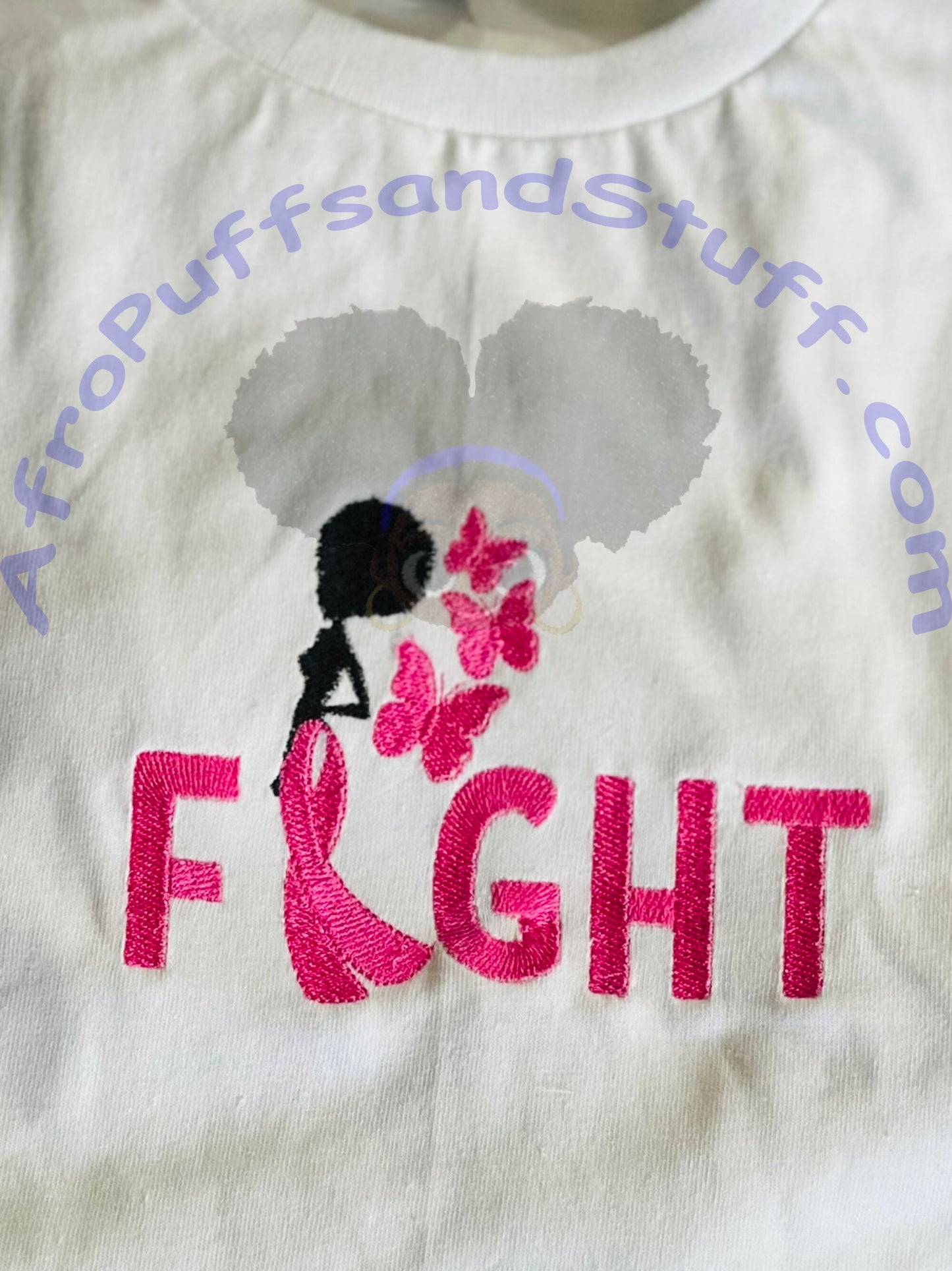 Fight Against Breast Cancer |Cancer Awareness | Pink Ribbon Embroidery Design Shirt/Sweatshirt