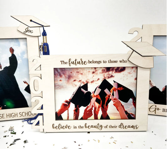 Graduation Tassel Holder Picture Frame | Personalized Graduation Gift | Graduate Photo Frame | Class of 2025- Customizable