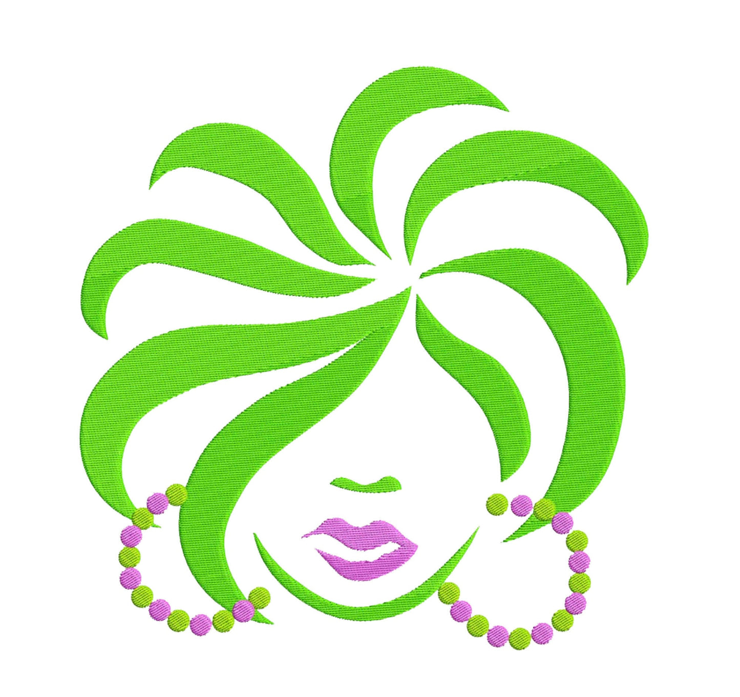 Sorority Colors Hair Lady Embroidered Design T-Shirt | Sweatshirt