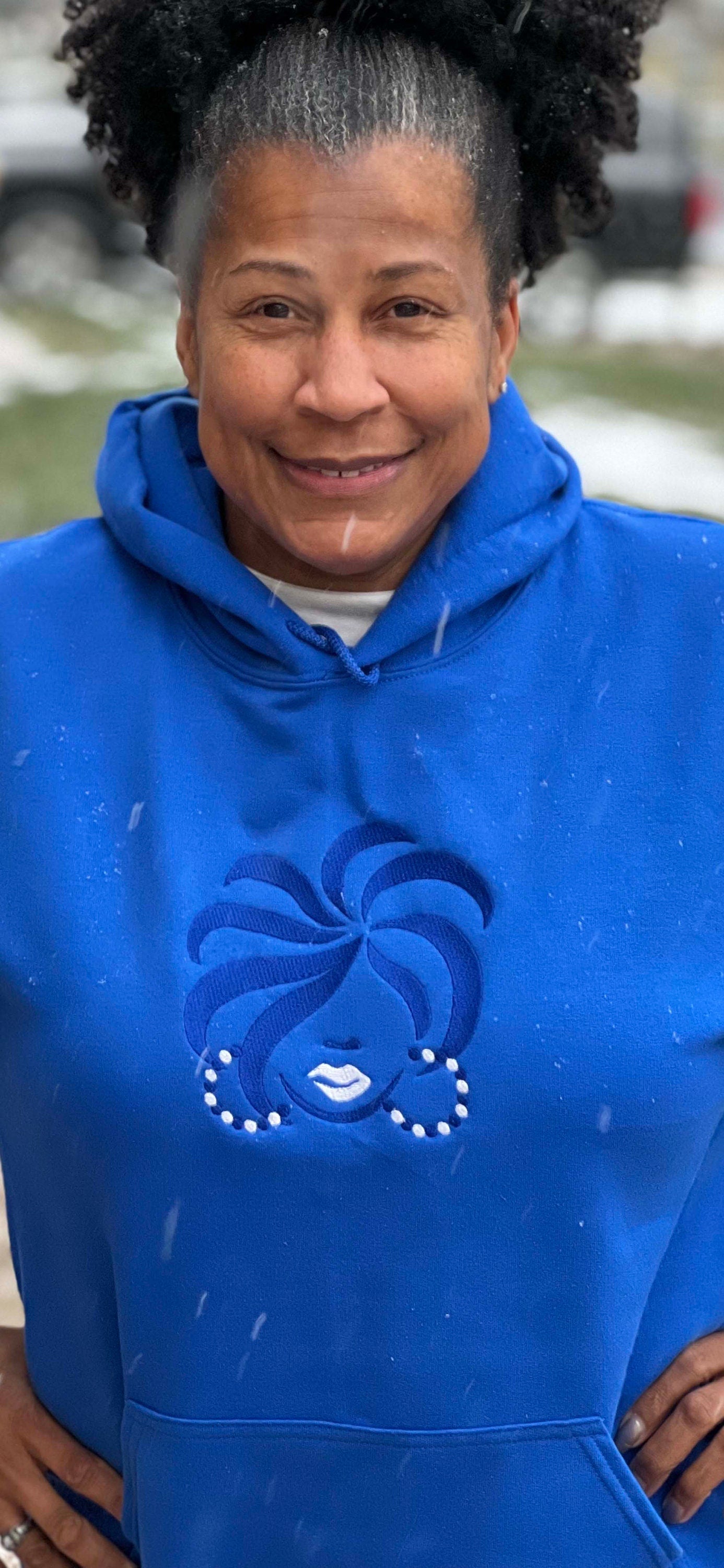 Sorority Colors Hair Lady Embroidered Design T-Shirt | Sweatshirt