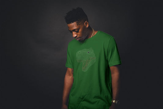 T-Rex Dinosaur Dino Head Embroidery Designed T-Shirt