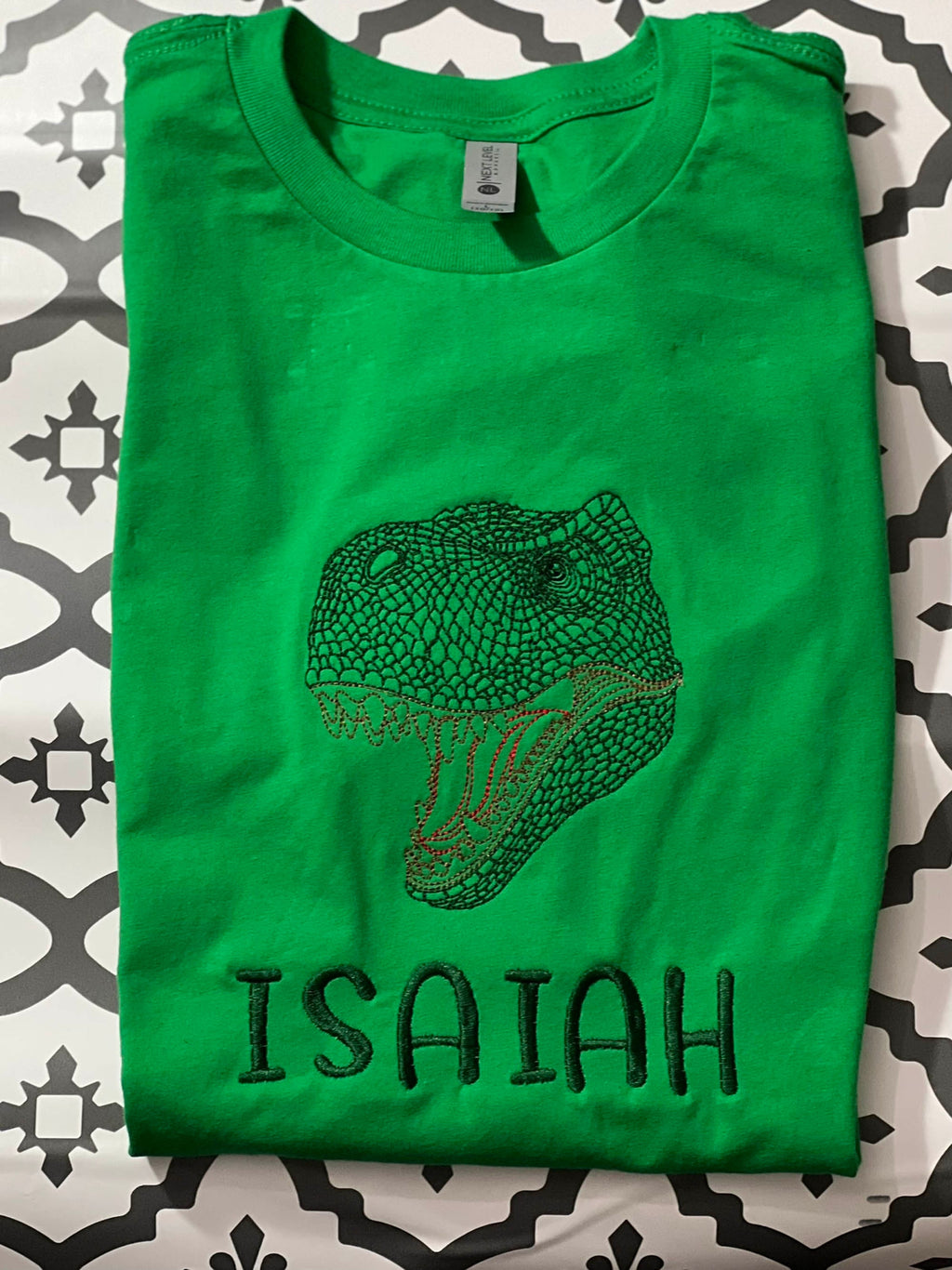 T-Rex Dinosaur Dino Head Embroidery Designed T-Shirt
