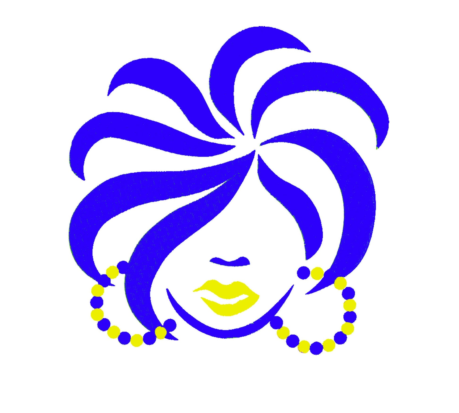 Sorority Colors Hair Lady Embroidered Design T-Shirt | Sweatshirt