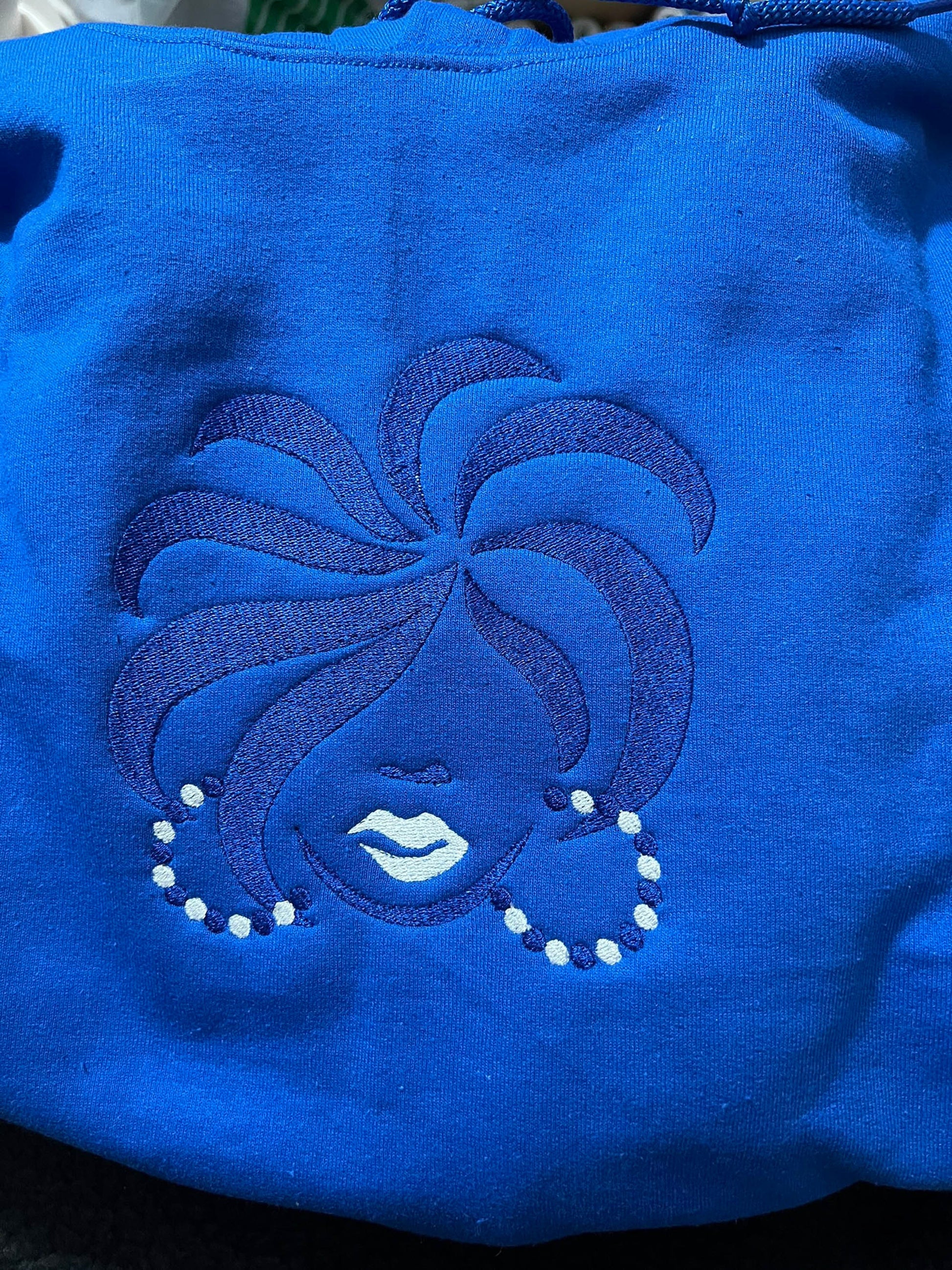 Sorority Colors Hair Lady Embroidered Design T-Shirt | Sweatshirt