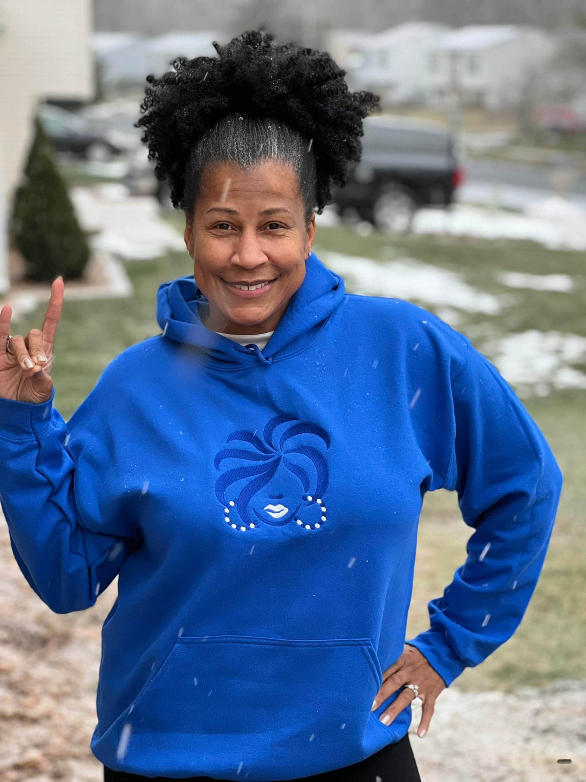 Sorority Colors Hair Lady Embroidered Design T-Shirt | Sweatshirt