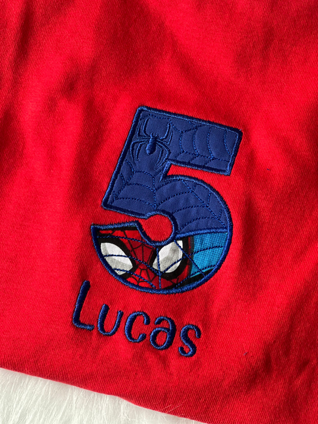 Custom Embroidered Spiderman Number Applique | Birthday Shirt Design | Superheroes | Personalized |
