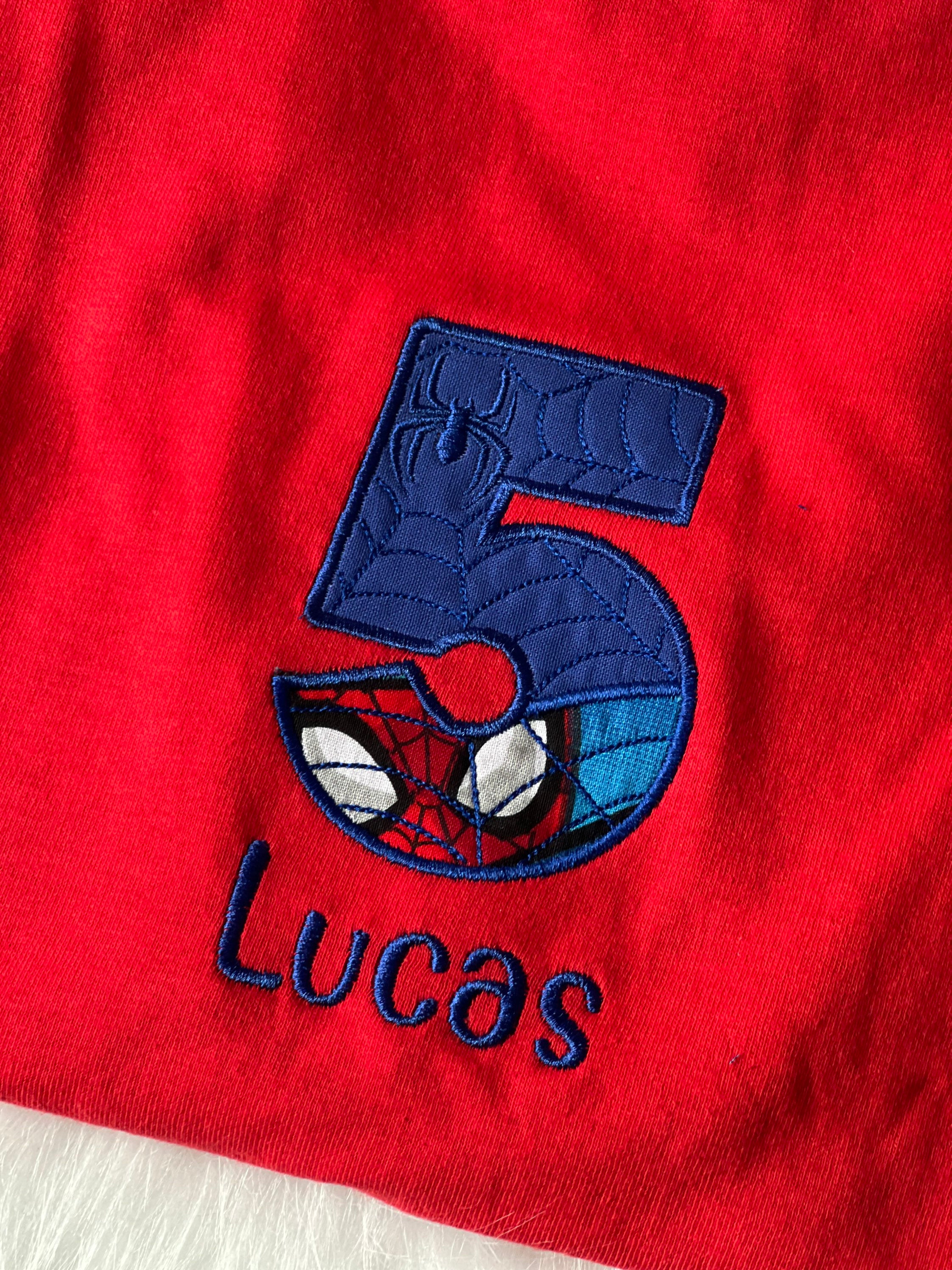 Custom Embroidered Spiderman Number Applique | Birthday Shirt Design | Superheroes | Personalized |