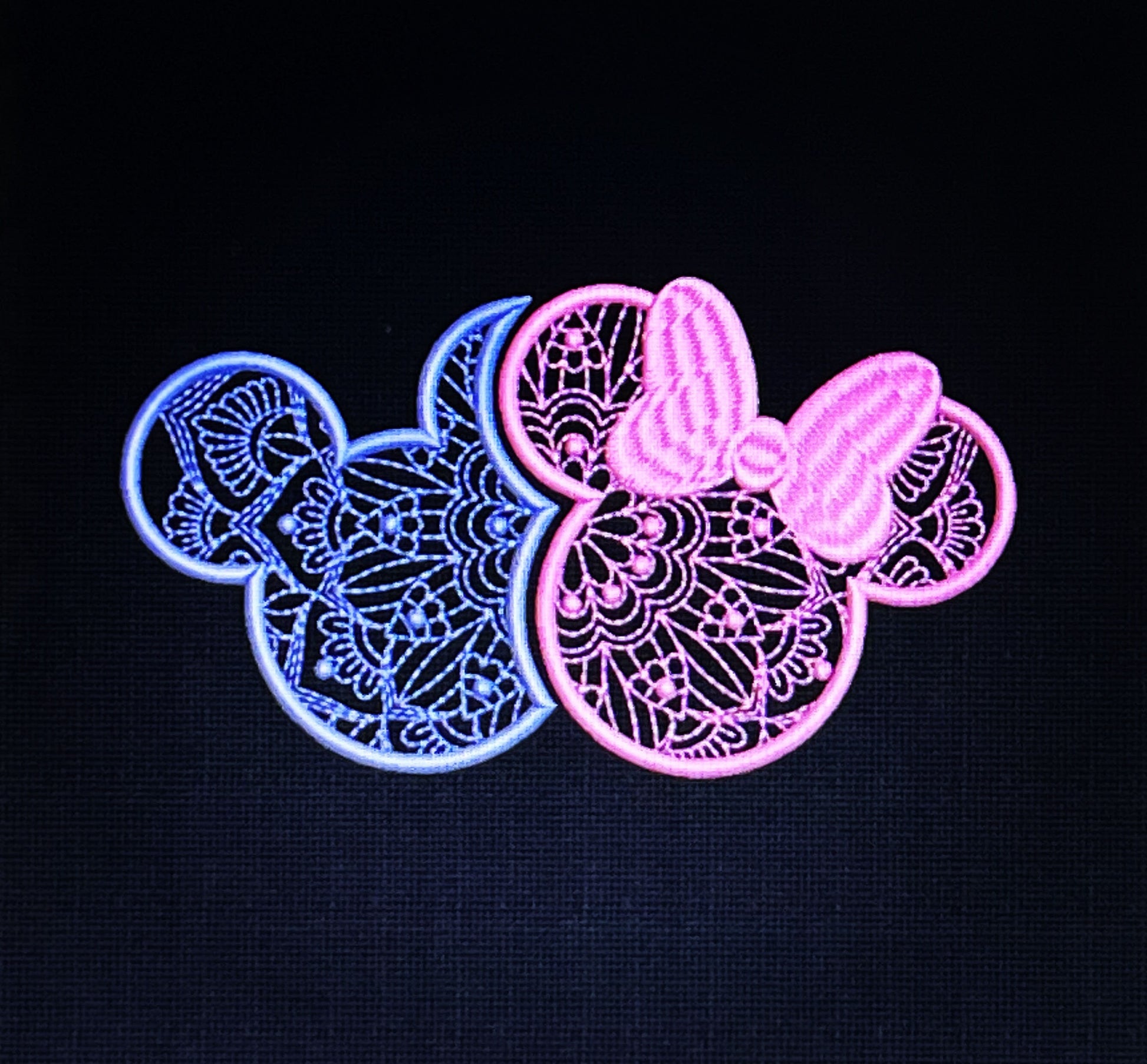 Mickey Mouse and Minnie Mouse Inspired Vintage Unique Embroidery Design - T-Shirt/Hoodie - CHILD AND ADULT Sizes - Couples