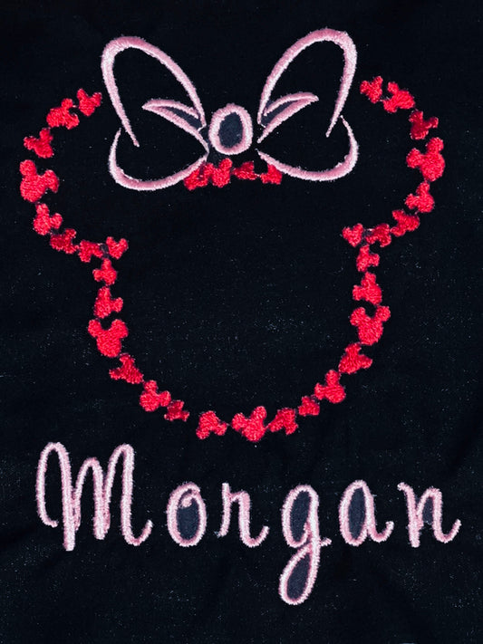 Minnie Mouse Inspired Unique Embroidery Design - T-Shirt/Hoodie - Make Mickey Mouse and Minnie Mouse Jealous - CHILD AND ADULTS