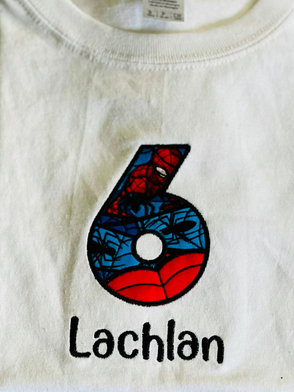 Custom Embroidered Spiderman Number Applique | Birthday Shirt Design | Superheroes | Personalized |