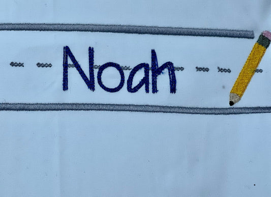 Personalized Embroidered Back to School Shirt, Chalkboard Notebook