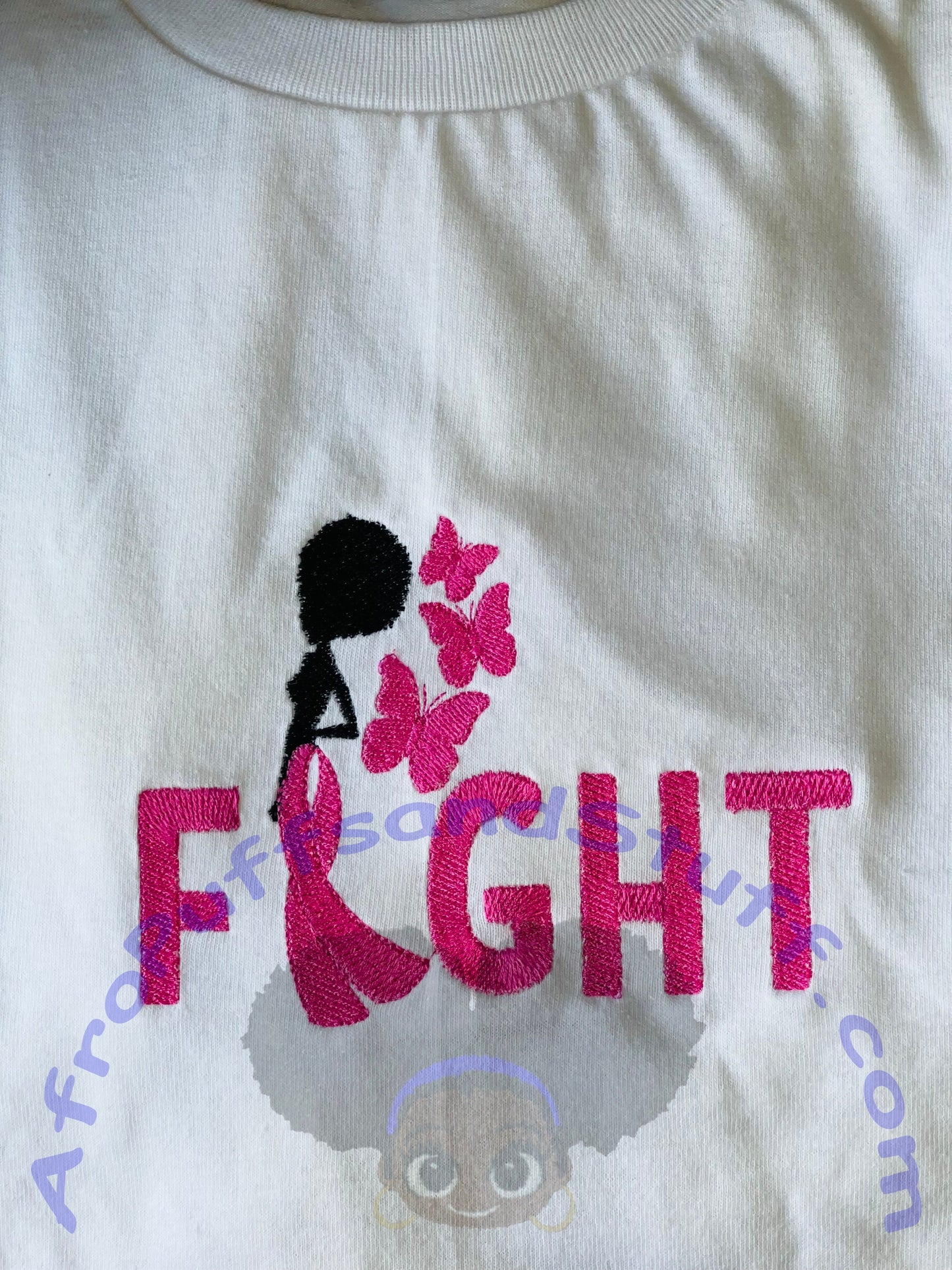 Fight Against Breast Cancer |Cancer Awareness | Pink Ribbon Embroidery Design Shirt/Sweatshirt