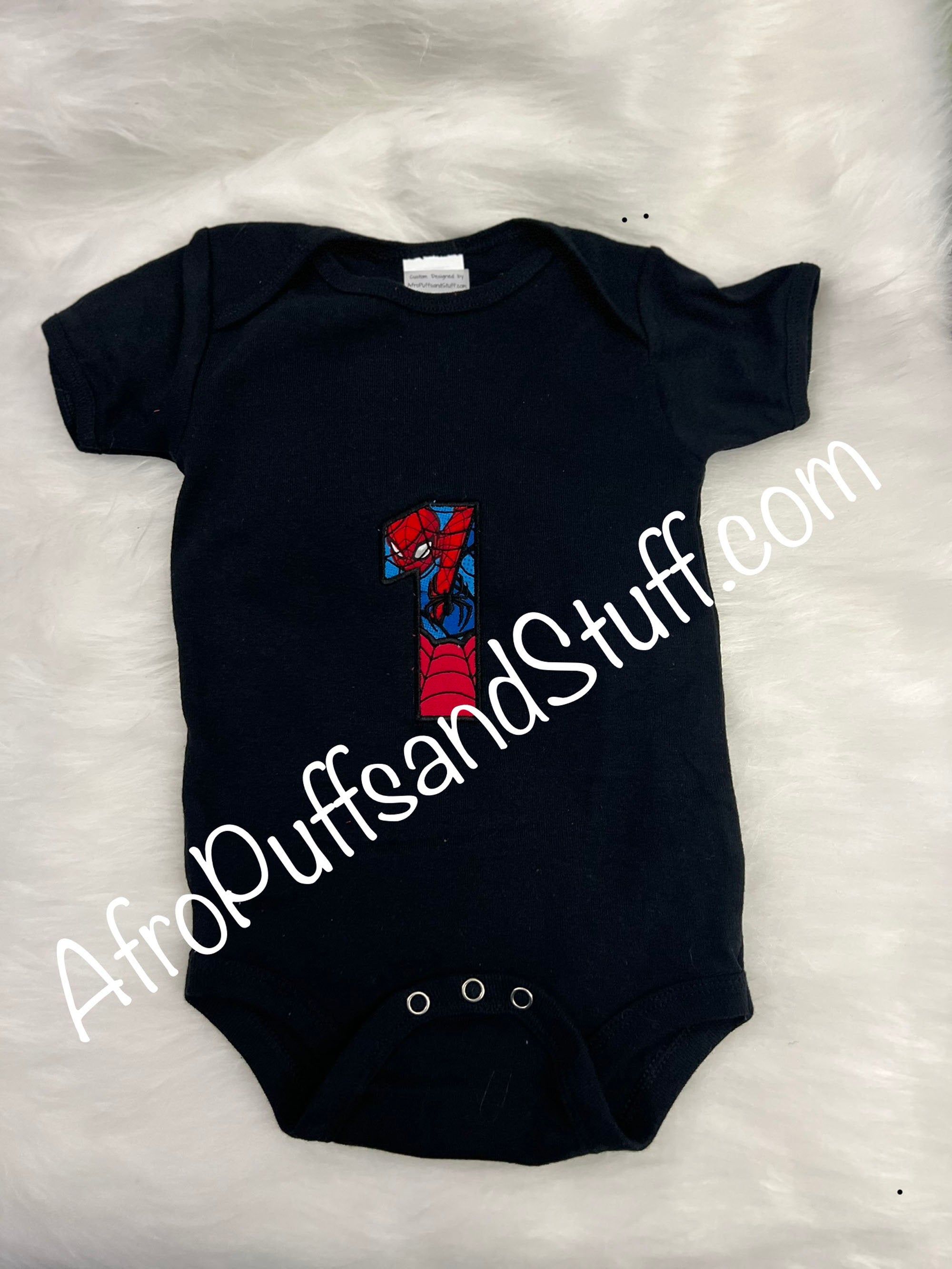 Custom Embroidered Spiderman Number Applique | Birthday Shirt Design | Superheroes | Personalized |