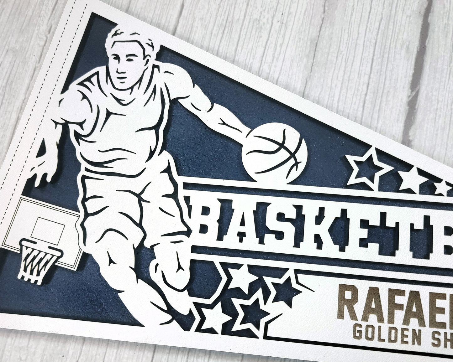Custom Laser Cut Sports Pennant: Athlete Gift