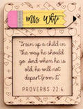 Customizable Teacher Sticky Note Holder | Teacher Gift | Personalized Quote
