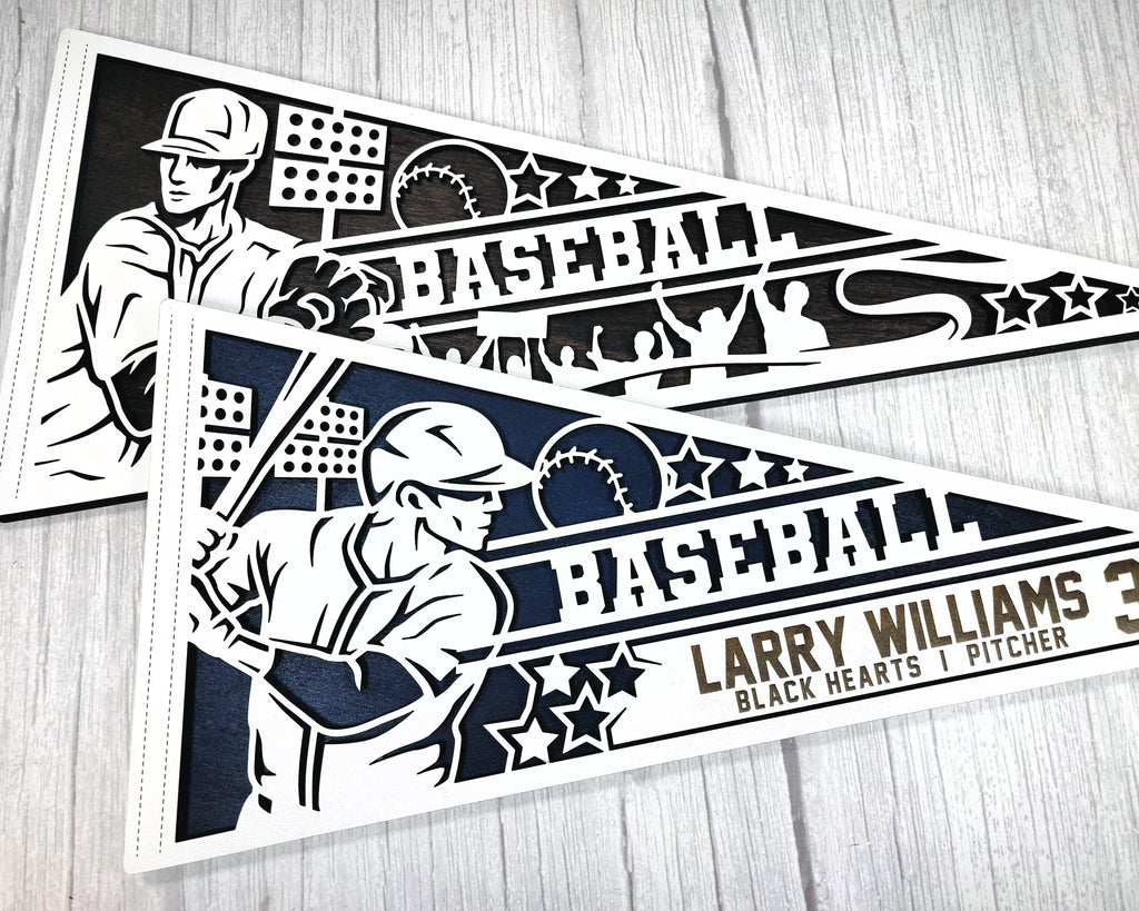 Custom Laser Cut Sports Pennant: Athlete Gift