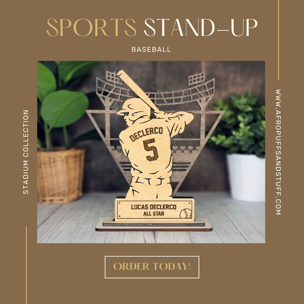 Personalized Baseball Player Stand | Senior Graduation Gift