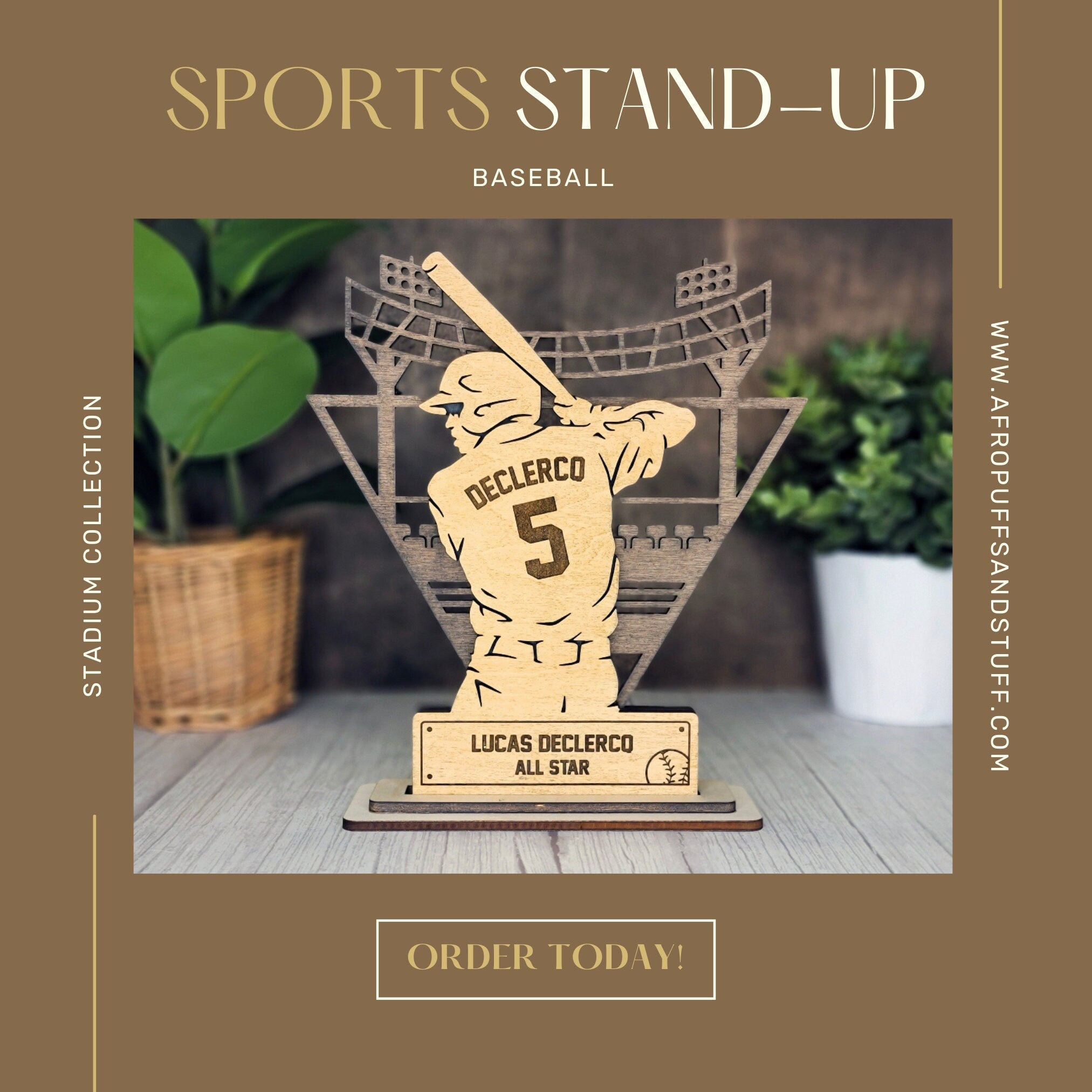 Personalized Baseball Player Stand | Senior Graduation Gift