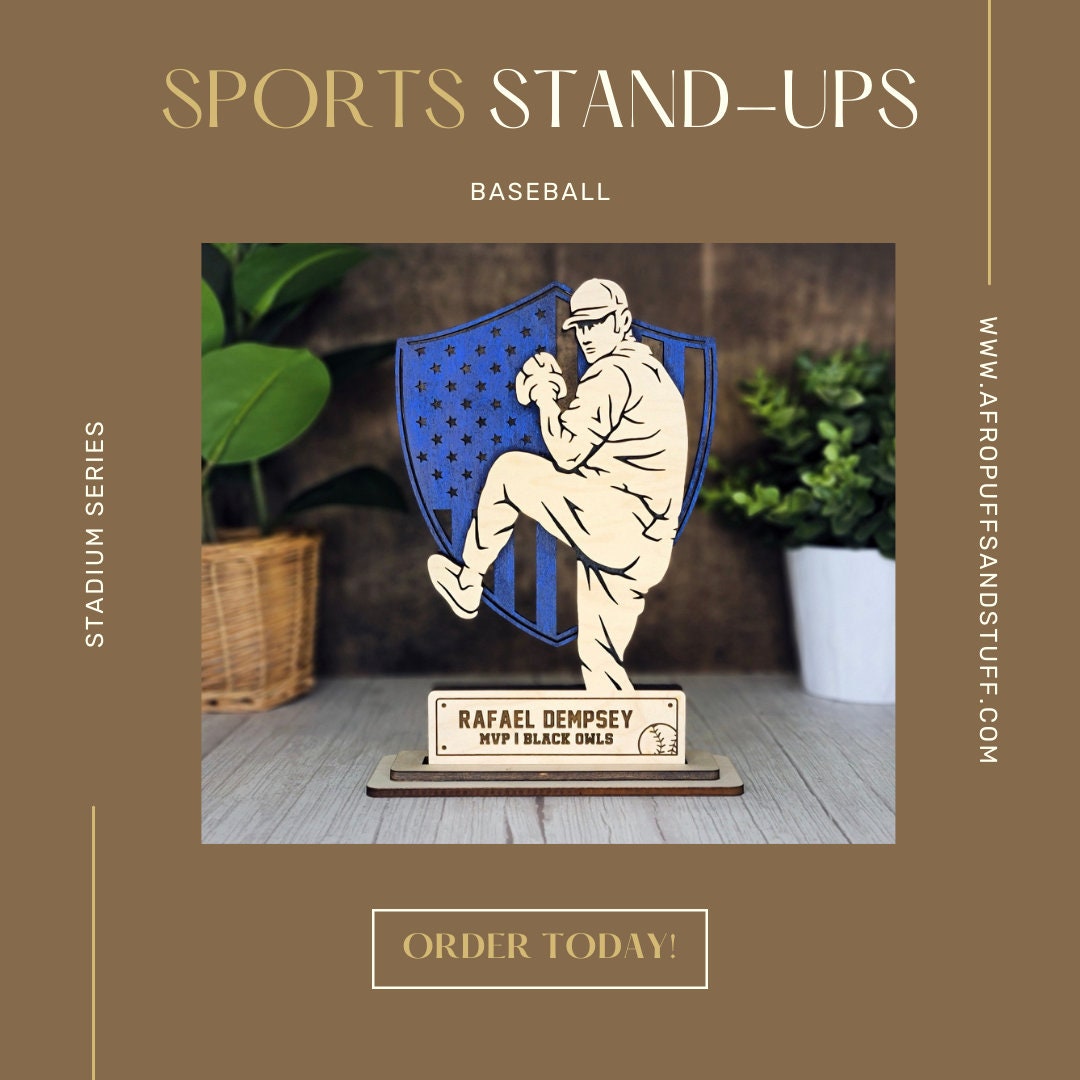 Personalized Baseball Player Stand | Senior Graduation Gift