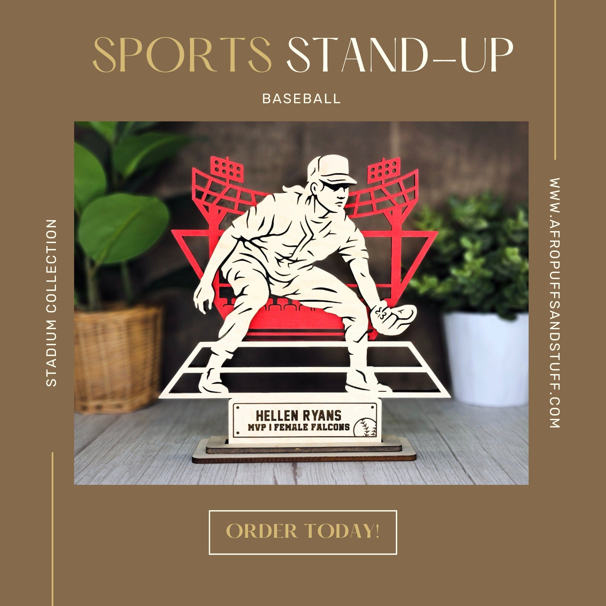 Personalized Baseball Player Stand | Senior Graduation Gift