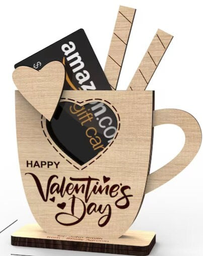 Wooden Gift Card Holder: Customizable Laser Cut Designs