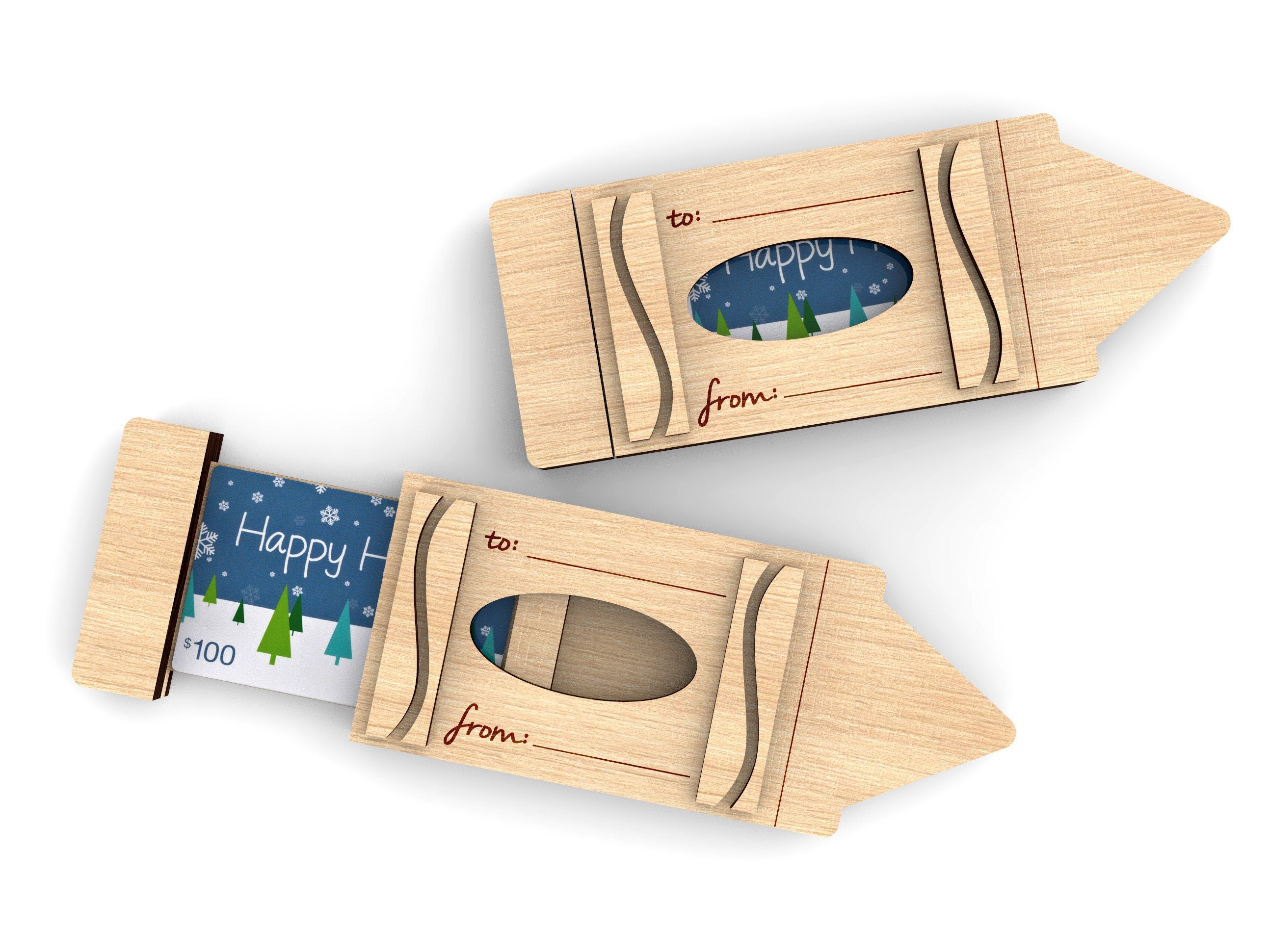Wooden Gift Card Holder: Customizable Laser Cut Designs
