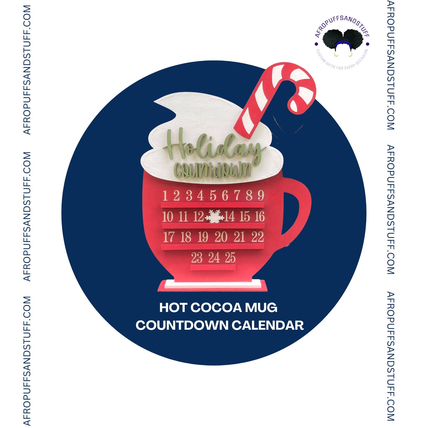 Snowman or Hot Chocolate Holiday Countdown Calendar