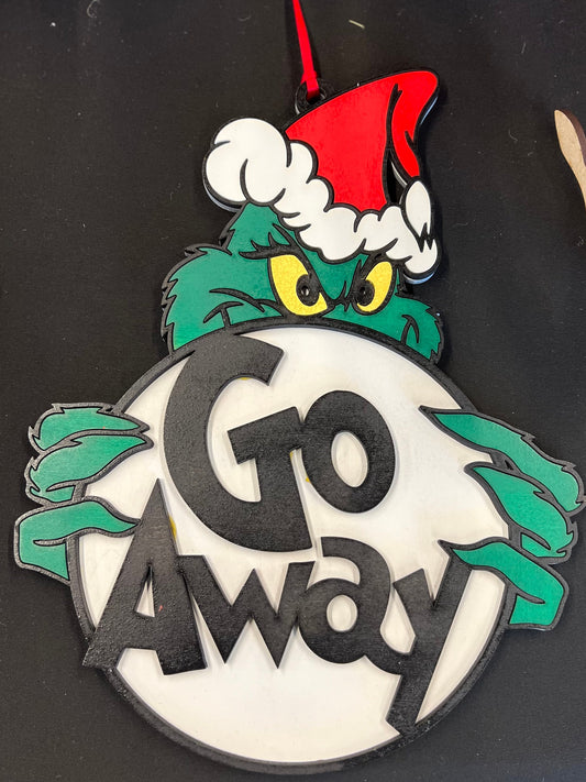 Embrace the Spirit of Whoville with Our Grinch Inspired Go Away Door Sign!