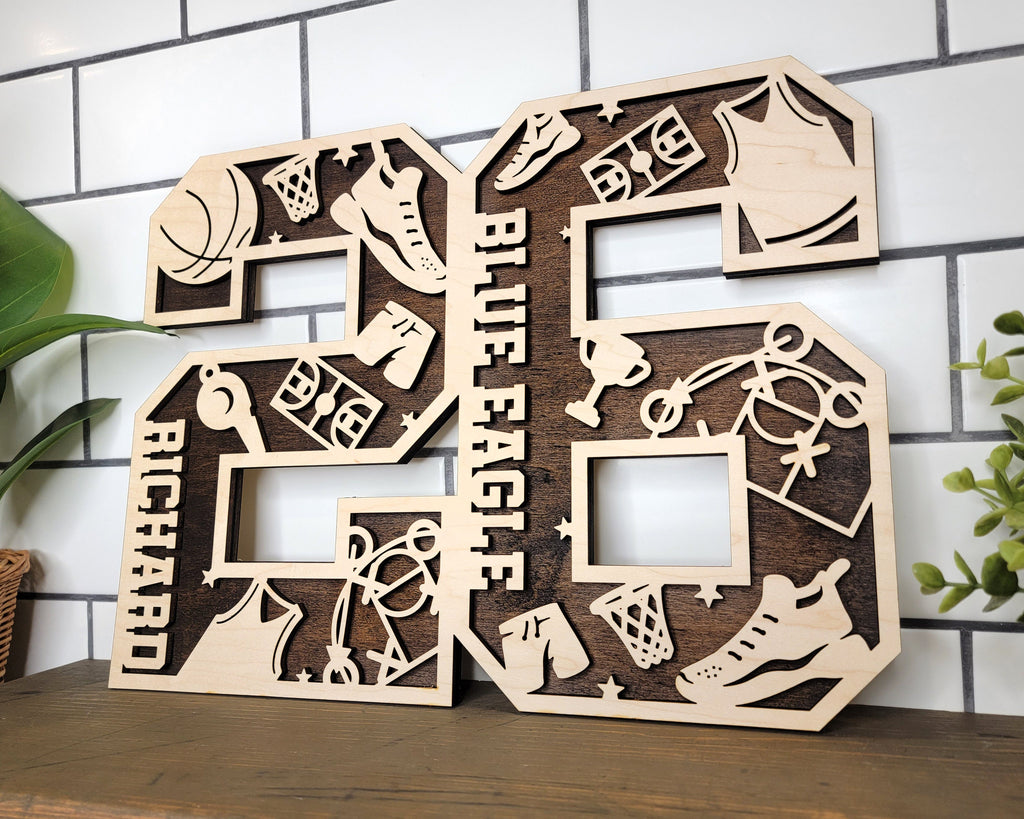 Custom Sports Number Plaque | Team Player Gift
