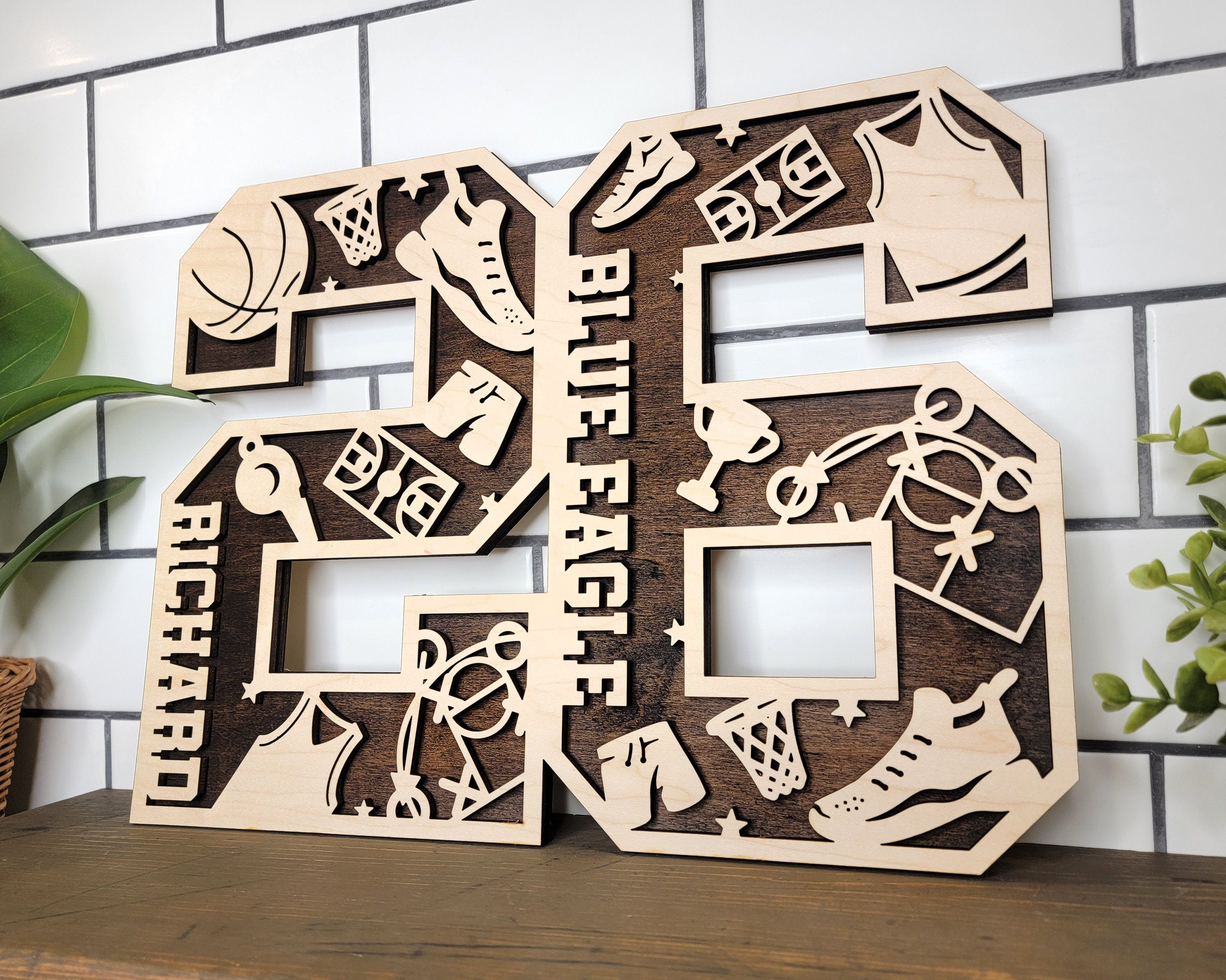Custom Sports Number Plaque | Team Player Gift