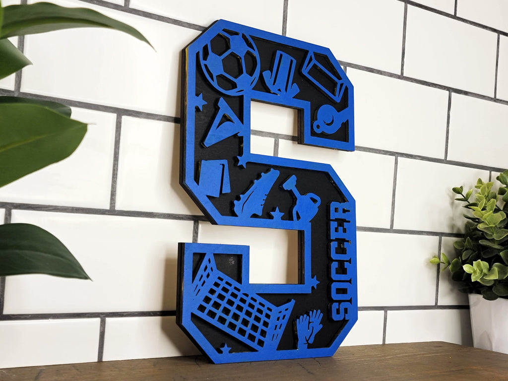 Custom Sports Number Plaque | Team Player Gift