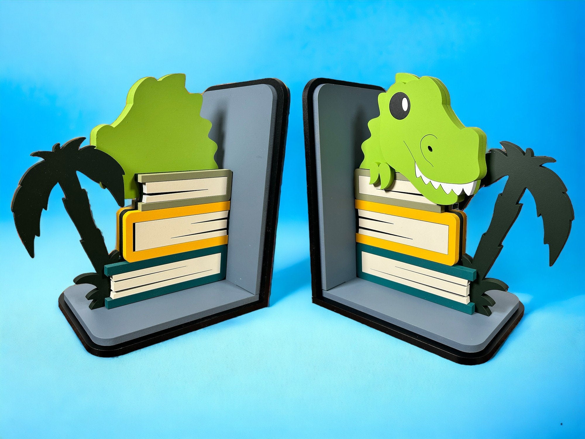 Adorable Wooden Baby Animal Bookends